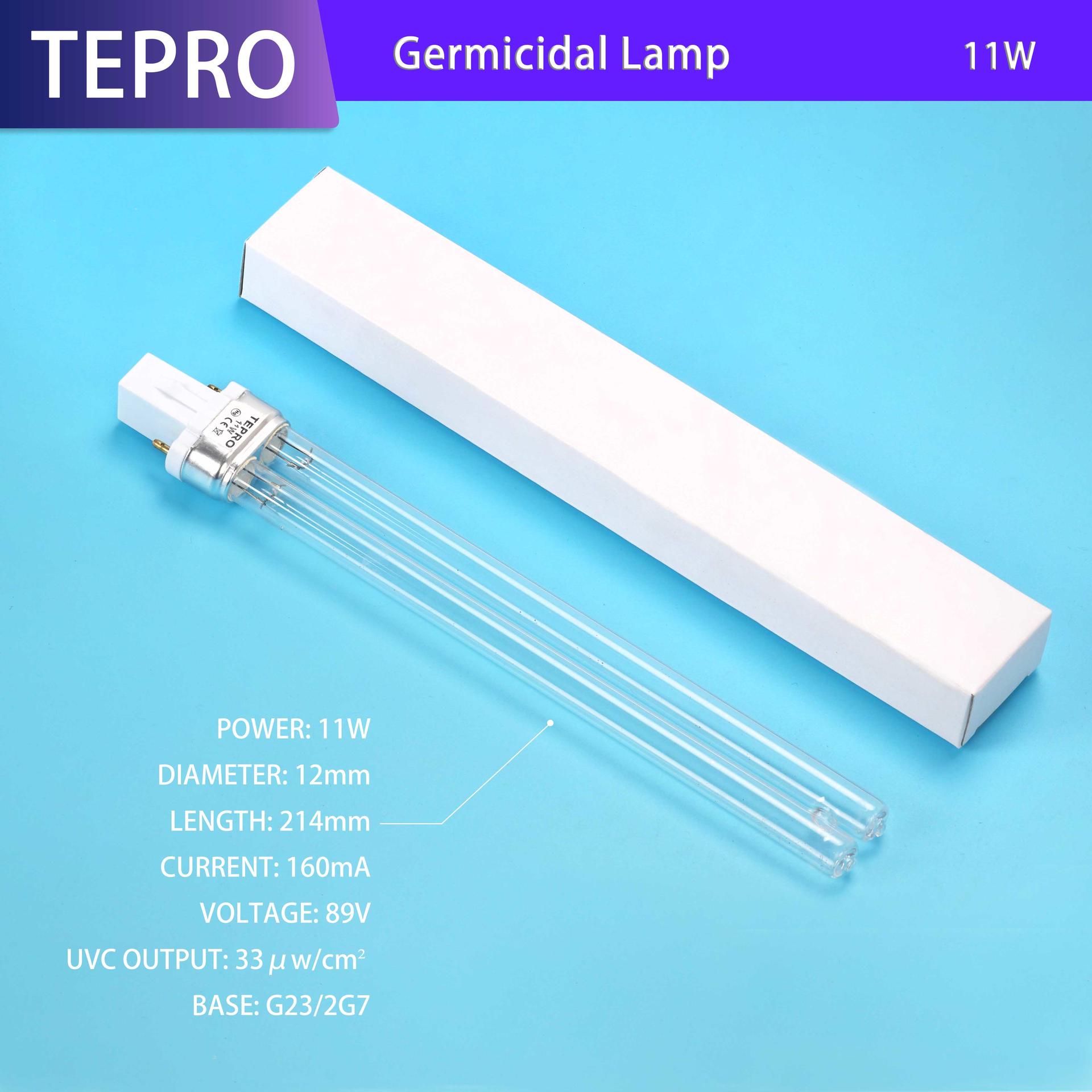 Compact UVC  Lamp 12mm For FISH POND Water Treatment CUH11L