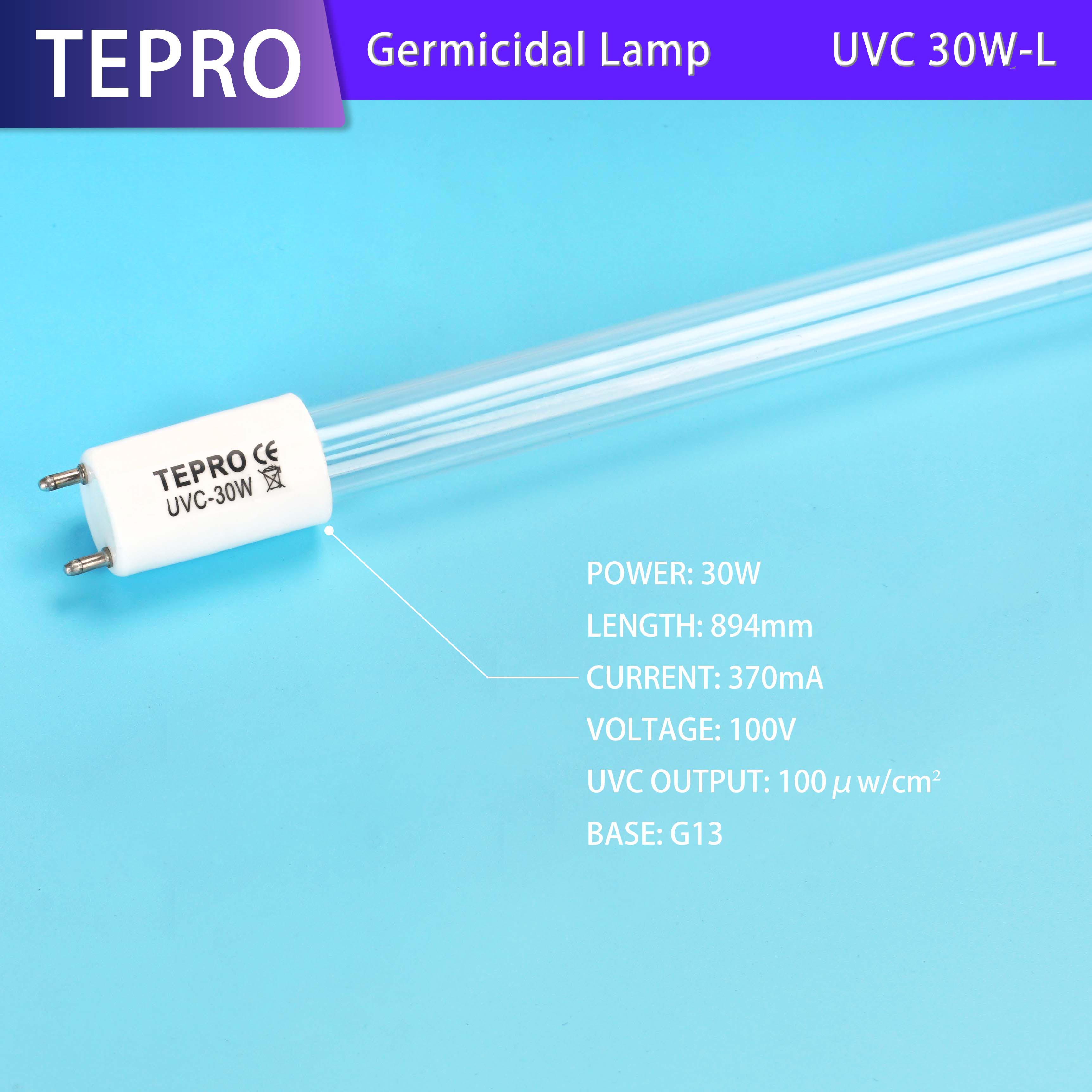 Uv Sterilizer Aluminium/Ceramic Base 185nm/254nm UVC 30W-L