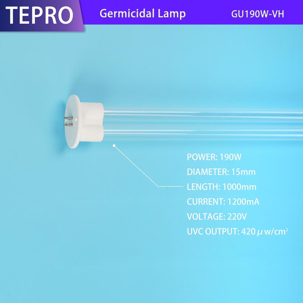 Germicidal Bulb 190W  EPS Foam Tube Packaging 185nm Ozone CU190W-VH
