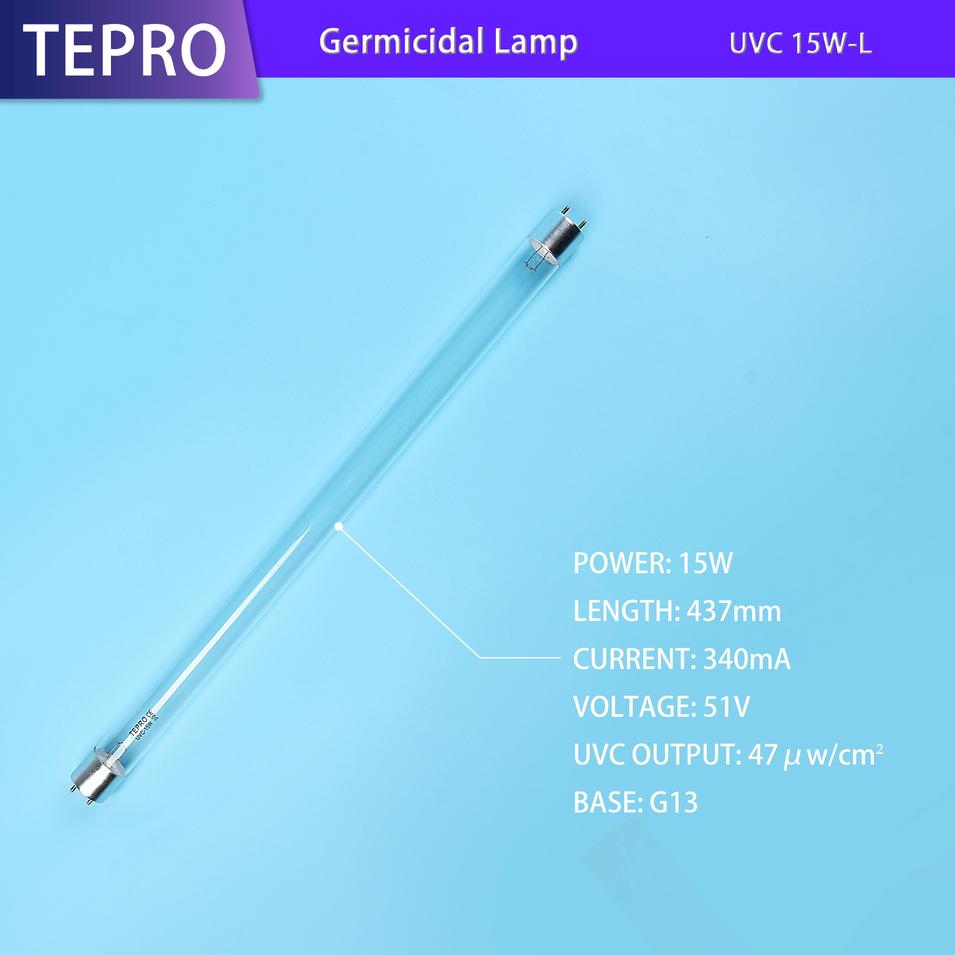 Germicidal Lamp Two Terminal Two Pins 437mm 15W