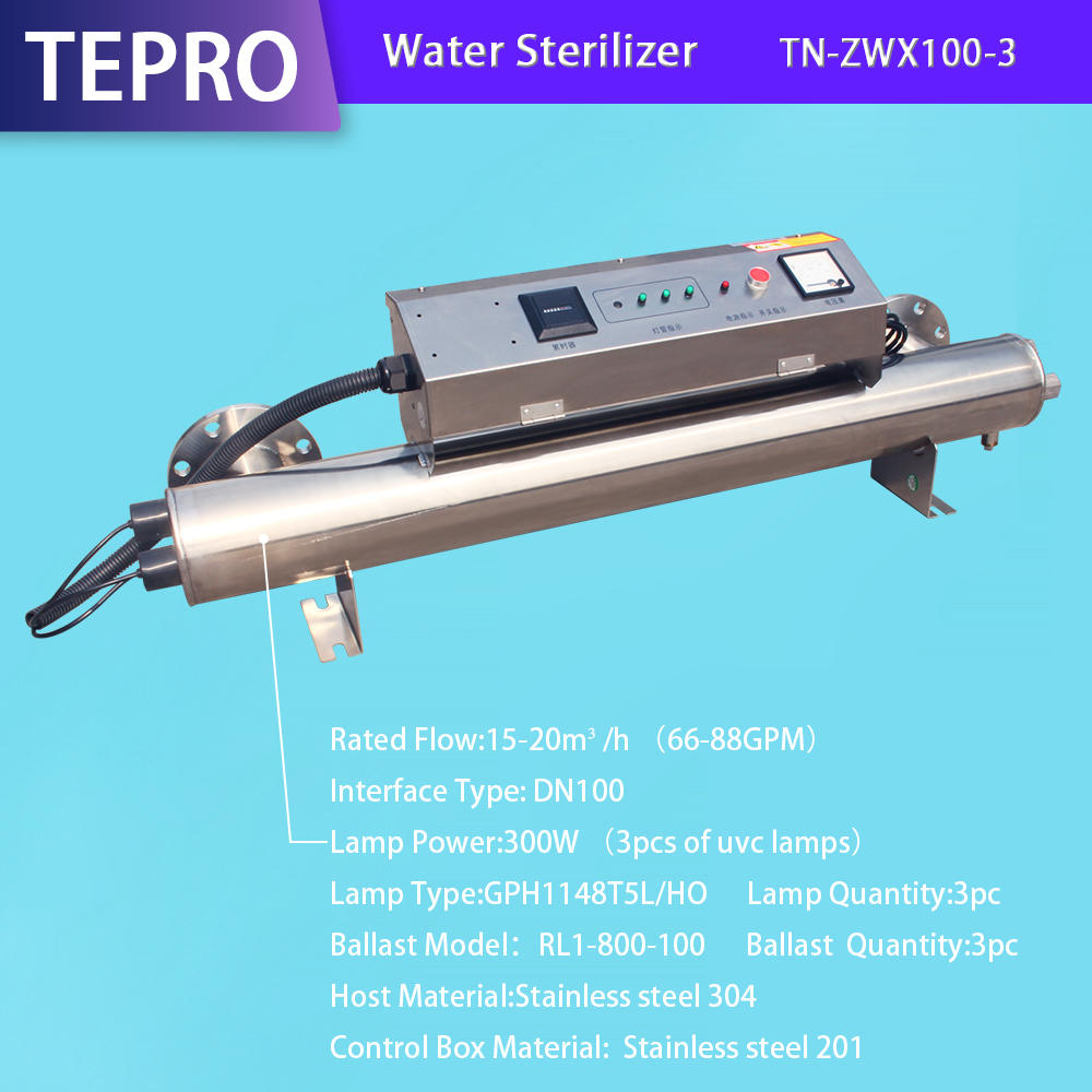 Uv Water Treatment Equipment  DN100 300W TN-ZWX100-3