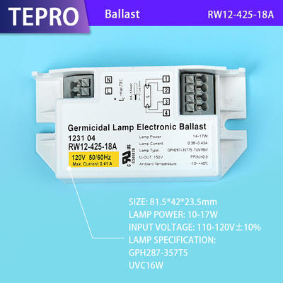 Rapid Start Uv Electronic Ballast UVC Bulb RW12-425-18A