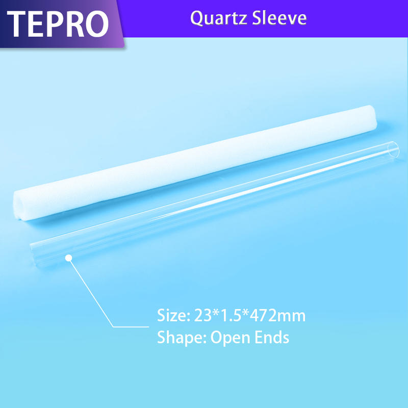 UV Lamp High Temperature Insulation Open Ends Quartz Sleeve