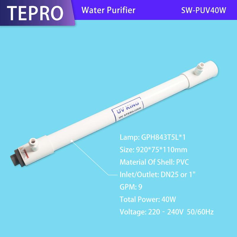 PVC Chamber UV Water Sterilizer Purifier 40w UV Lamp SW-PUV40W