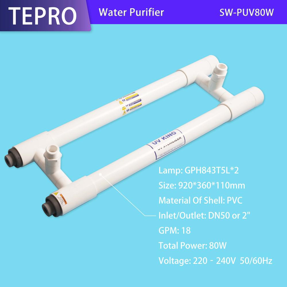 PVC Pipe UV Water Purifier Sterilizer For Fish Farming SW-PUV80W