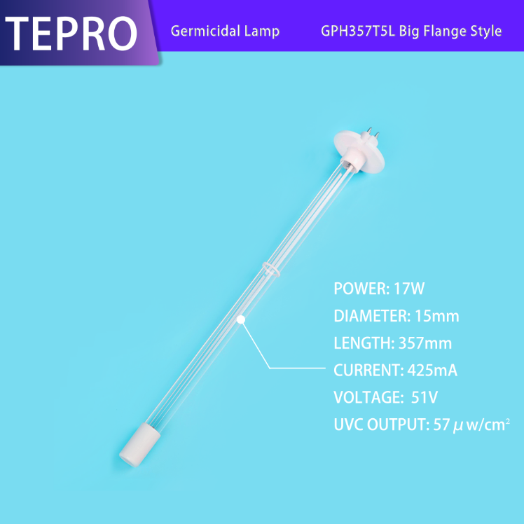 Ultraviolet Radiation Lamp Work Temperature 110 Degree GPH357T5L